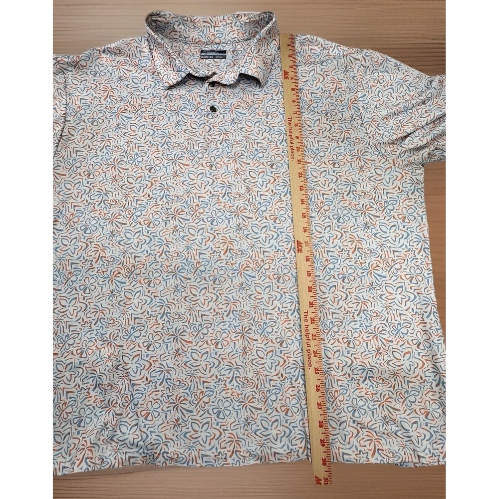 Ben Hogan Big Men's Multi-Color Hibiscus Print Golf Polo Shirt Size 3X - Picture 4 of 7